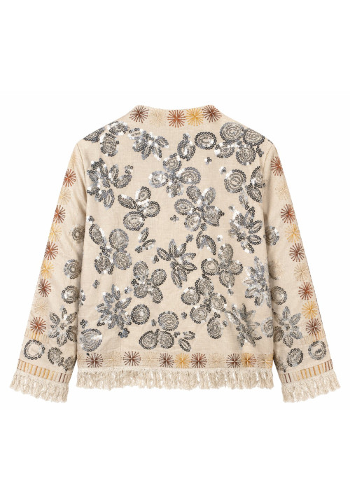 Chaqueta Asia alamares bordada 