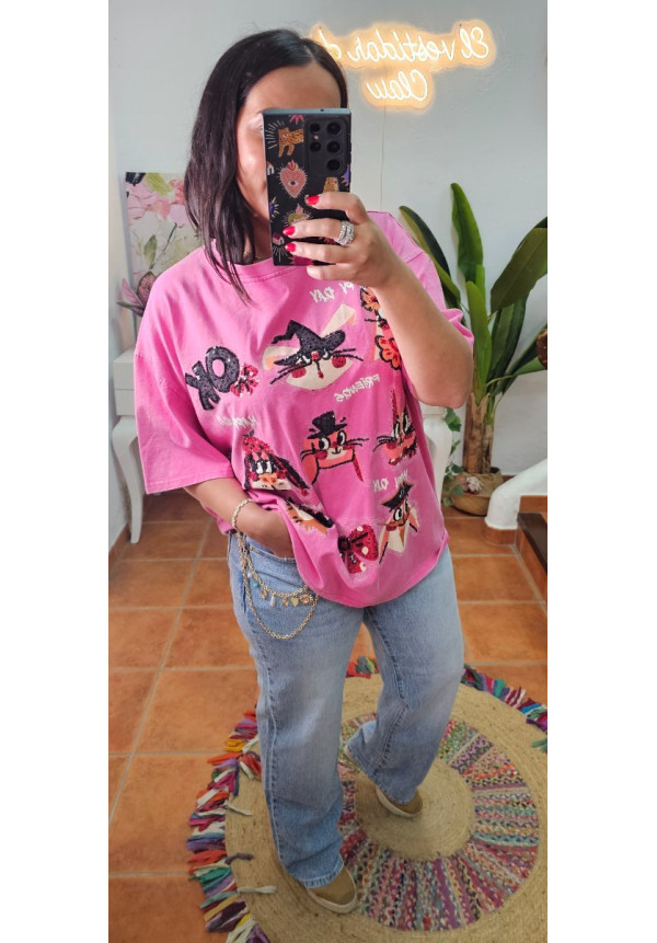 Camiseta conejitos lentejuelas 