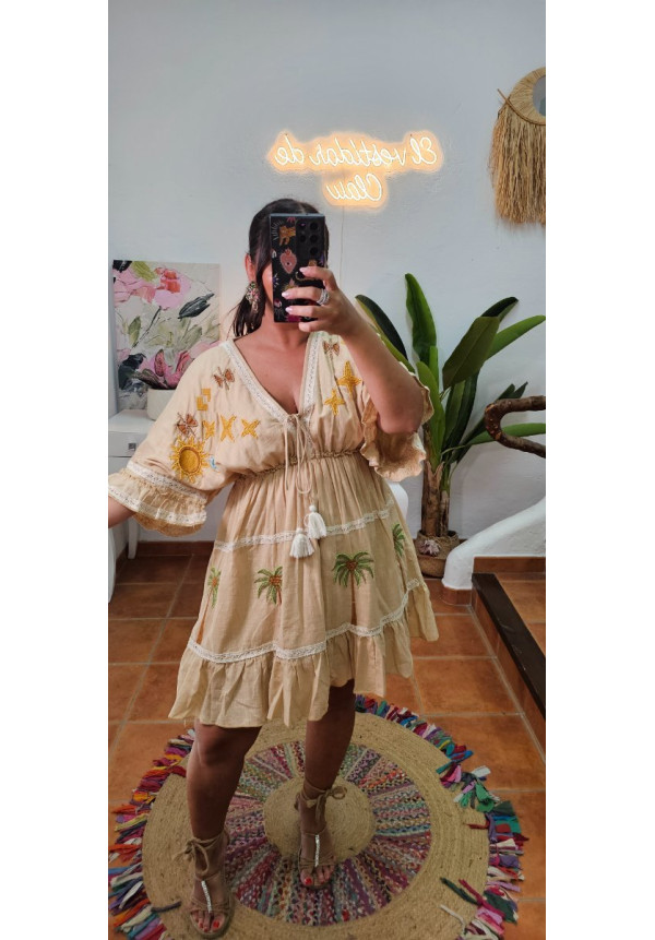 Vestido corto palmeras 